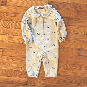 Milkbarn Cream and Gray Kids One Piece Footie